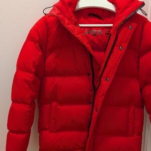 TNA Bold Red Puffer Jacket Waterproof Aritzia